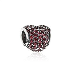 Authentic PANDORA Red Pave Heart Charm